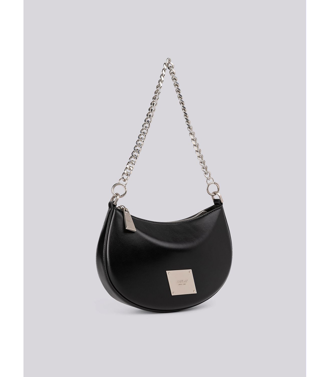 チェーンハンドル付きミニホーボーバッグ 詳細画像 ブラック 2